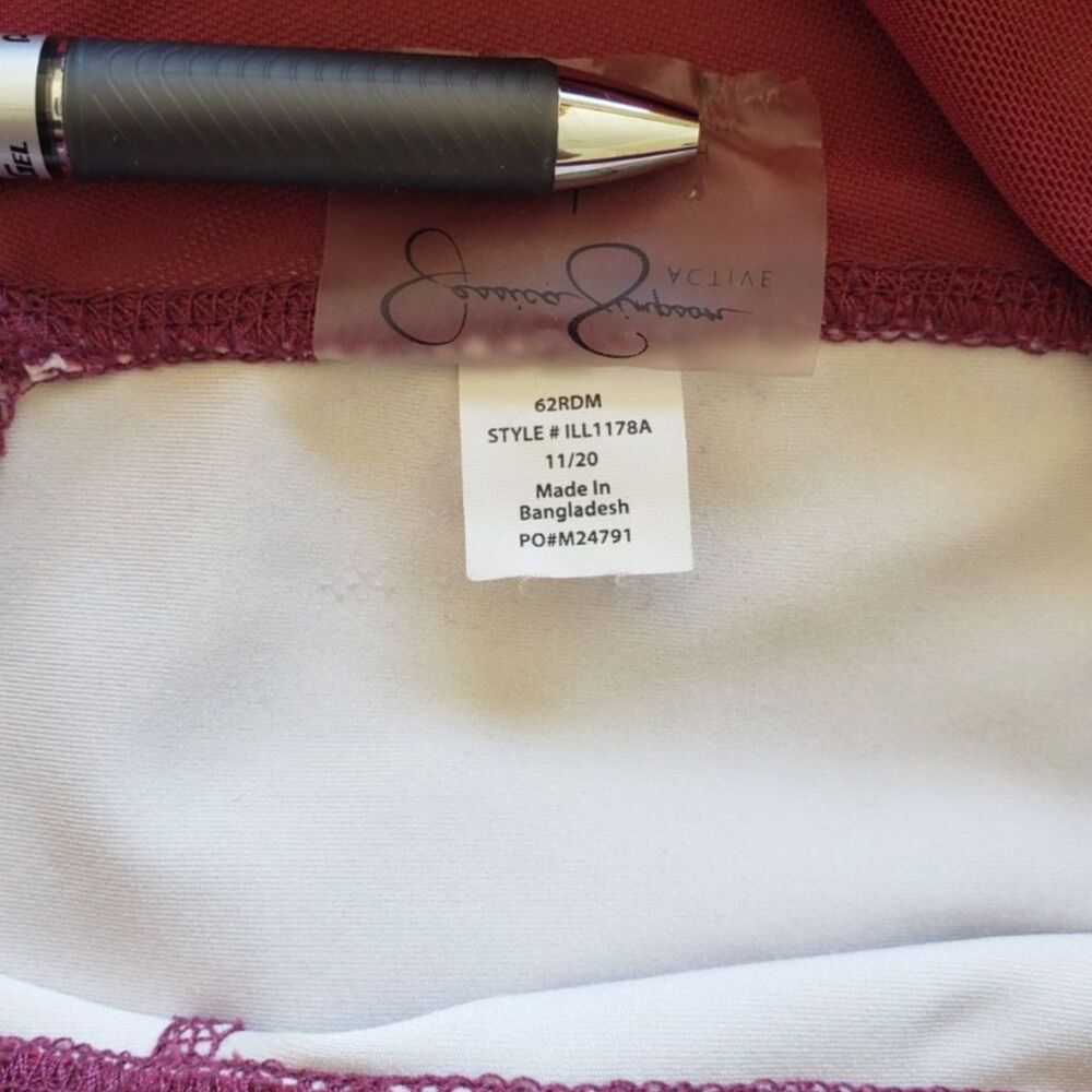 Jessica Simpson Sportswear Size L Ankle Legging Maroon Tie Dye Yoga Gym Workout - Picture 8 of 8